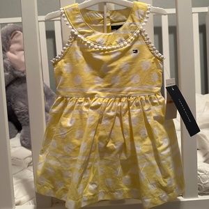 Tommy Hilfiger Baby Girls 12M yellow polka dress spring pastel